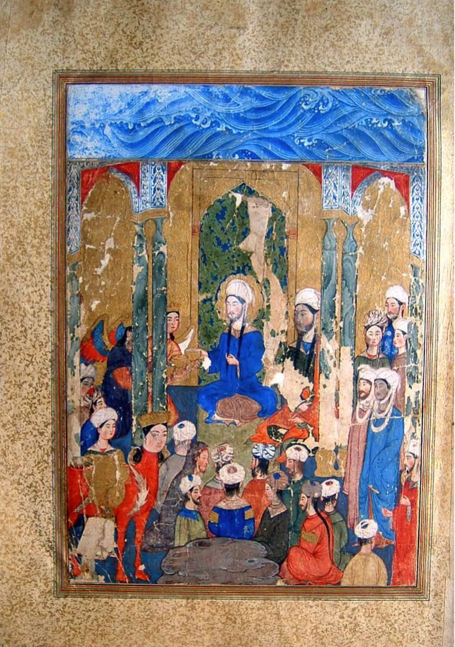 Hz. Muhammed'in diğer peygamberlerle buluştuğu, çevresinde kanatlı meleklerin bulunduğu kubbeli mekân.